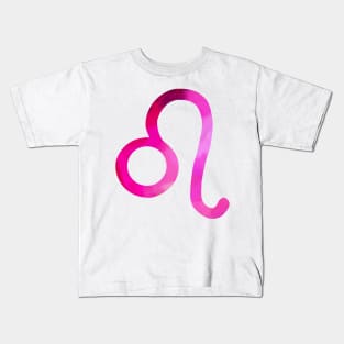 Pink Leo Symbol Kids T-Shirt